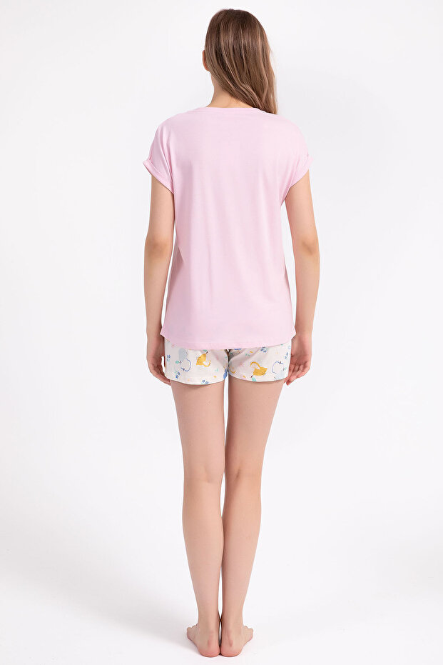 Rolypoly Kız Çocuk Pembe Şort Takım - 6