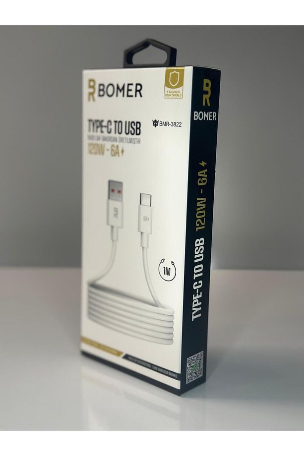 ŞARJ TYPE-C to USB 120 W 6A 1 METRE BOMER Hızlı Şarj Kablosu - 1