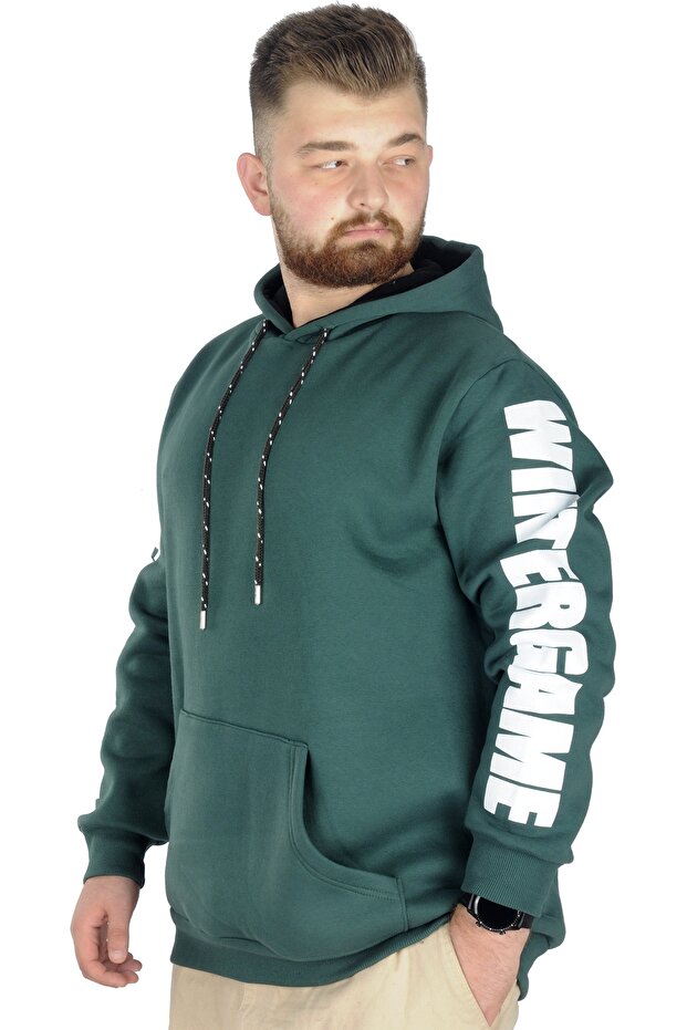 Mode Xl Erkek Sweat Kapşon Kanguru Wintergame 22541 Nefti - 2