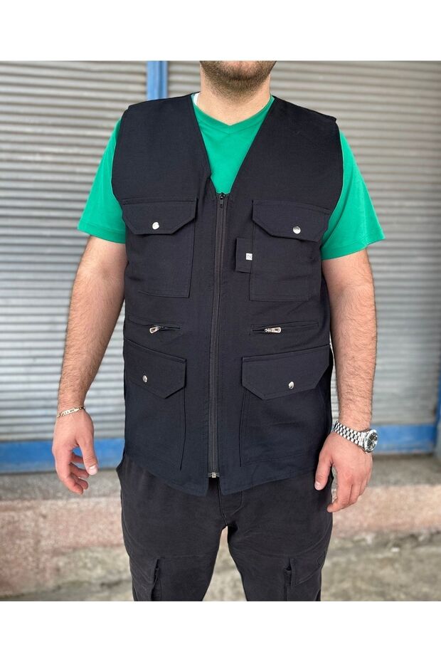 Avcı Yelek Çok Cepli Baba 1. Sınıf Kalite Mevsimlik - 4