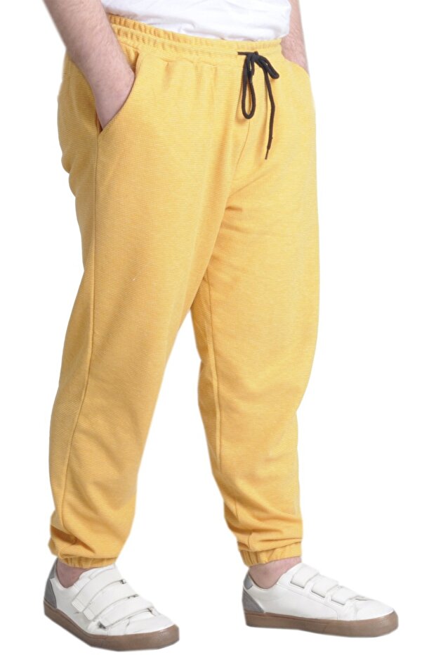 Mode XL Eşofman Altı Lastikli Paça Waffle 23501 Hardal - 3