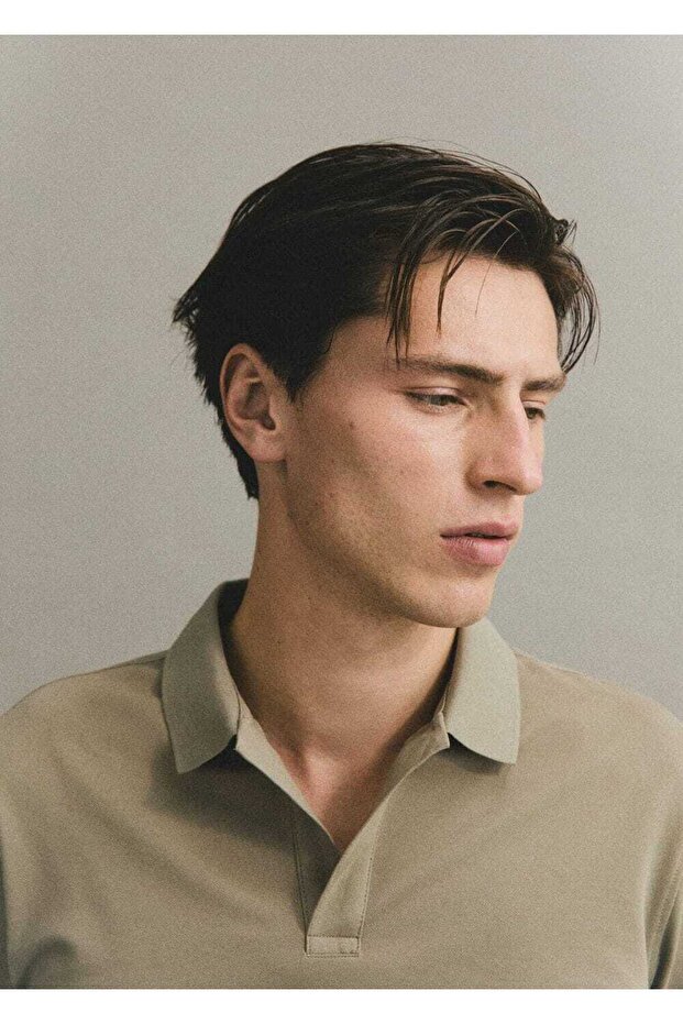 Pamuklu pike polo gömlek - 6