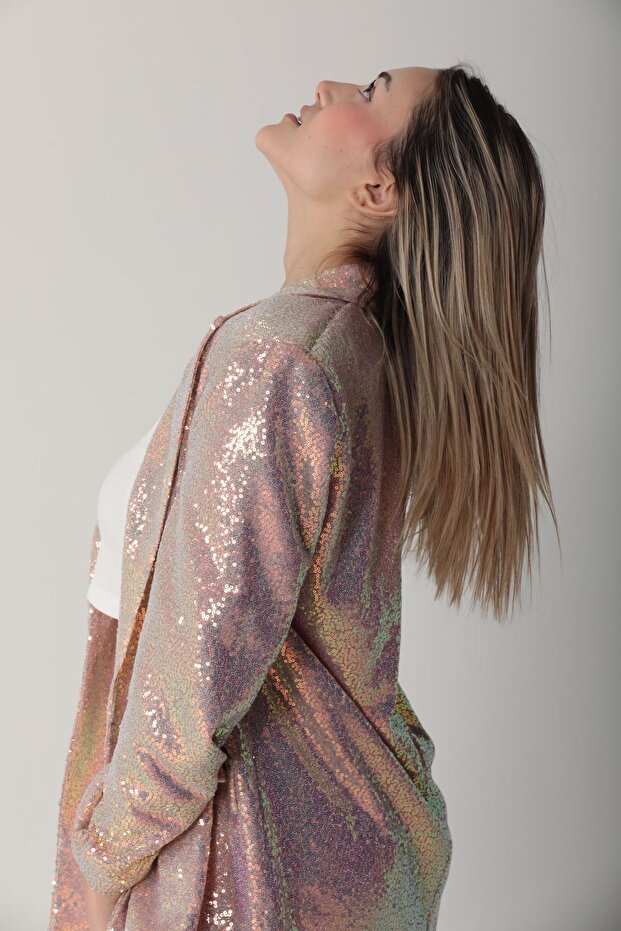 Oversize Payetli Ceket - 3