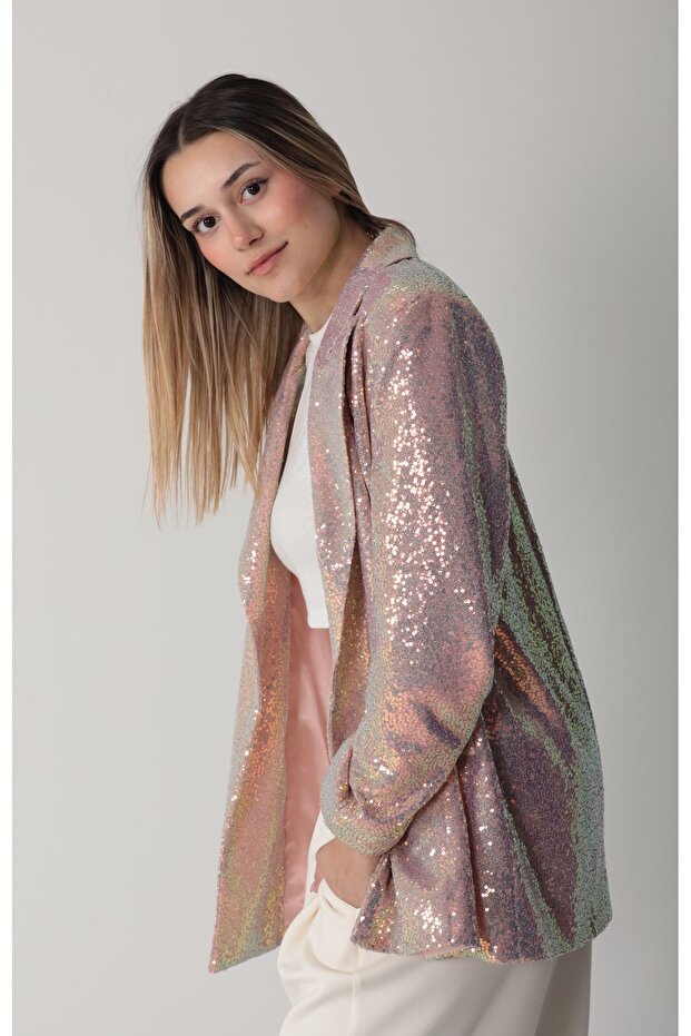 Oversize Payetli Ceket - 4