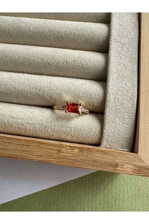 خاتم برتقالي صغير متموج - 2