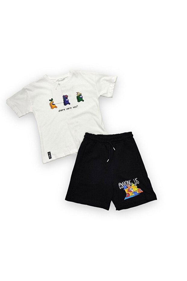 Among Us Printed Children's Shorts T-shirt Bottom Top Set
