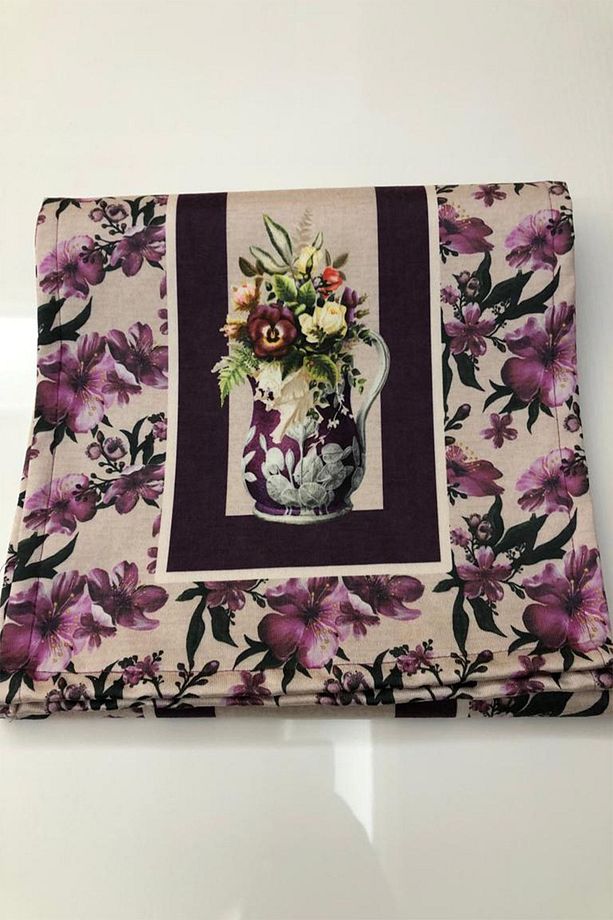 40x140cm Dokuma Leke Tutmaz Baskılı Premium Tay Tüyü Kumaş Masa Örtüsü Dekoratif Runner Yıkanabilir - 4