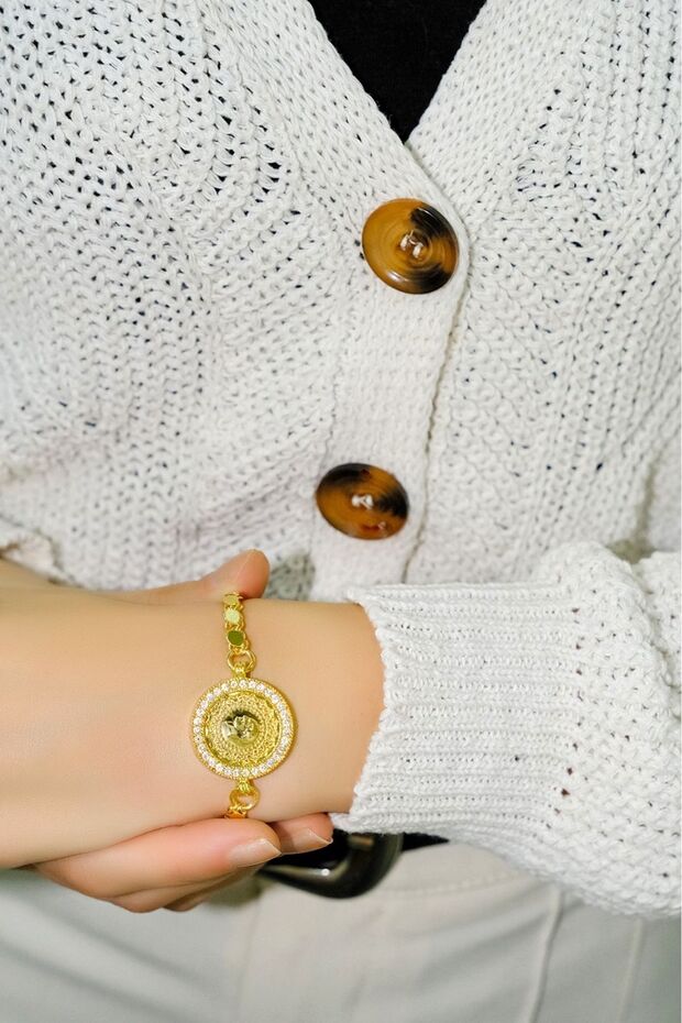 Pullu Çerçeveli Çeyrekli Bileklik - 4