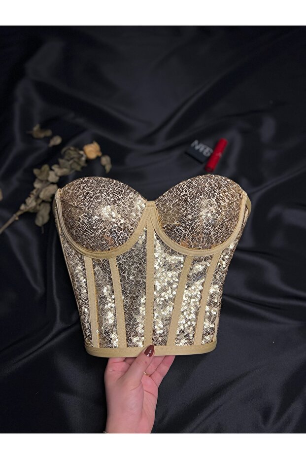 Pullu Payetli Büstiyer - 1