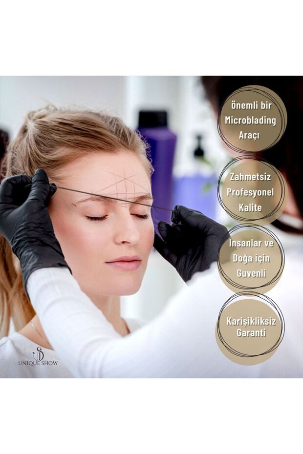 (20 METRE)microblading Tasarım Ipi- Mikroblading Boyalı Kaş Işaretleme Ipi - 8