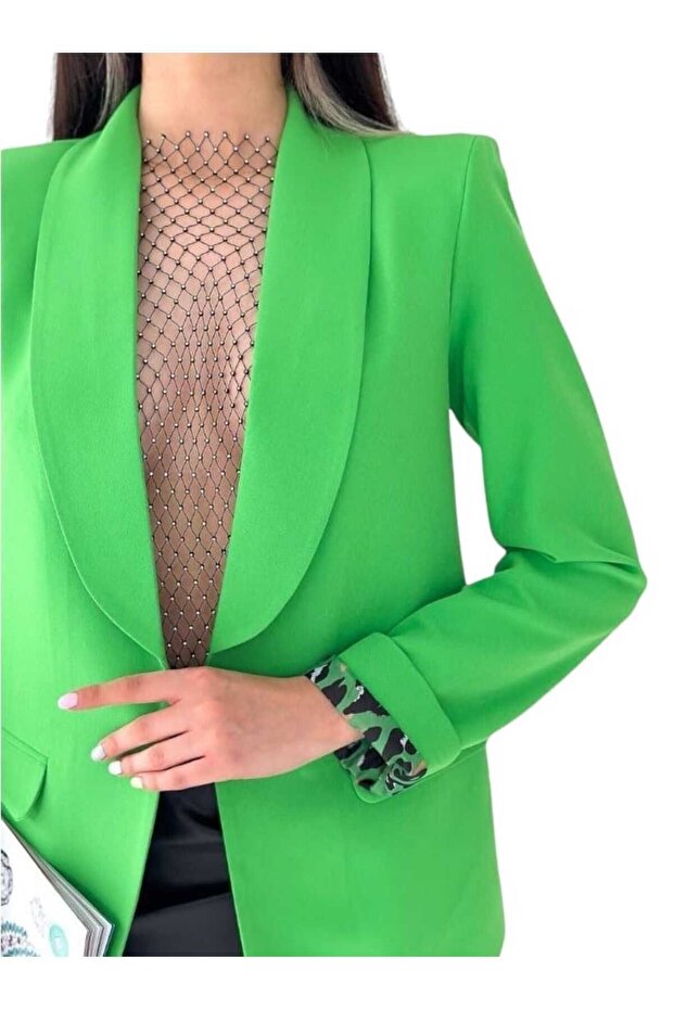 Foldable Sleeve Blazer Jacket - Buttonless, Pocketed and Lined - 2