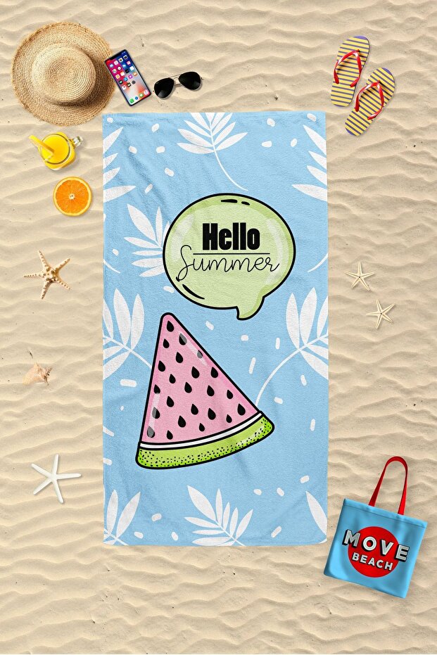 منقوشة منشفة الشاطئ، منشفة حمام - 3