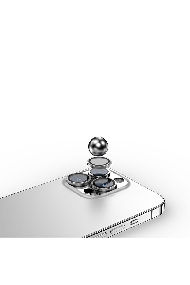 واقي كاميرا Zore CL-13 متوافق مع iPhone 15 Pro - رمادي داكن - 3