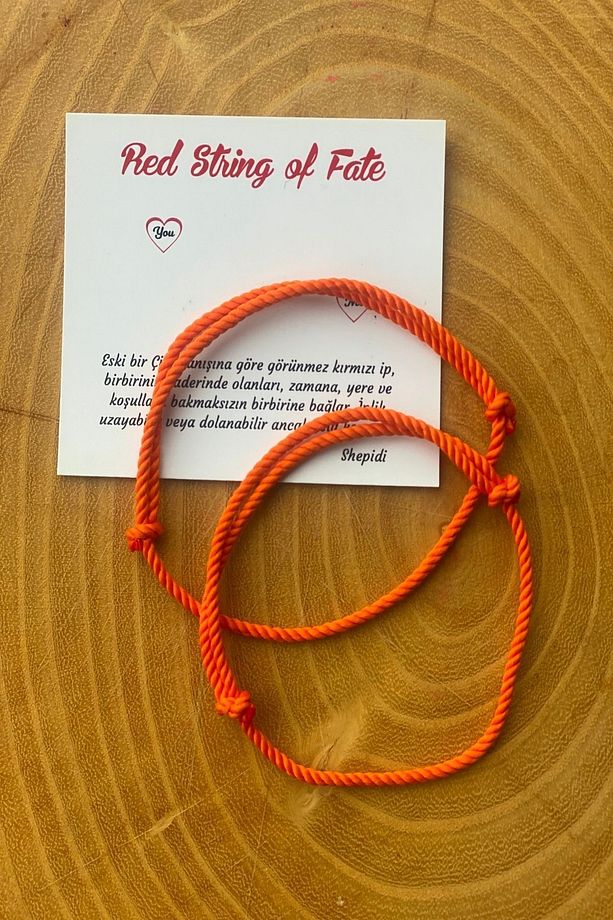 2'li  Red String Of Fate Kabala Uzakdoğu Inanış Dilek Şans Bilekliği - 1