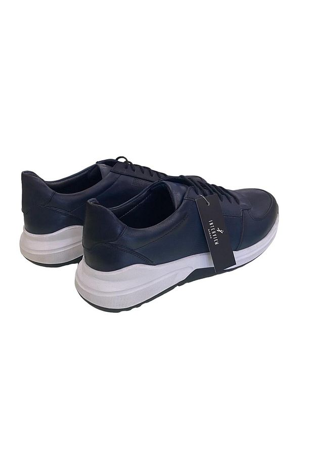 İnterview %100 Deri Eva Taban Sneaker Koyu Lacivert Ayakkabı - 4
