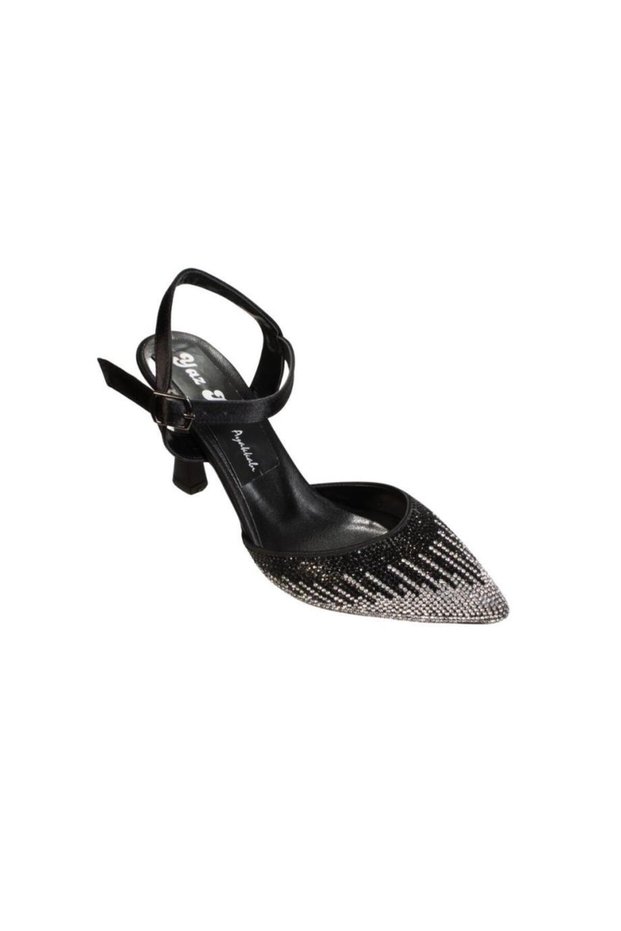 SUMMER Black Jewelled 9cm Goblet Heel - Silver Gold Over Wedding Engagement Evening Dress Shoes