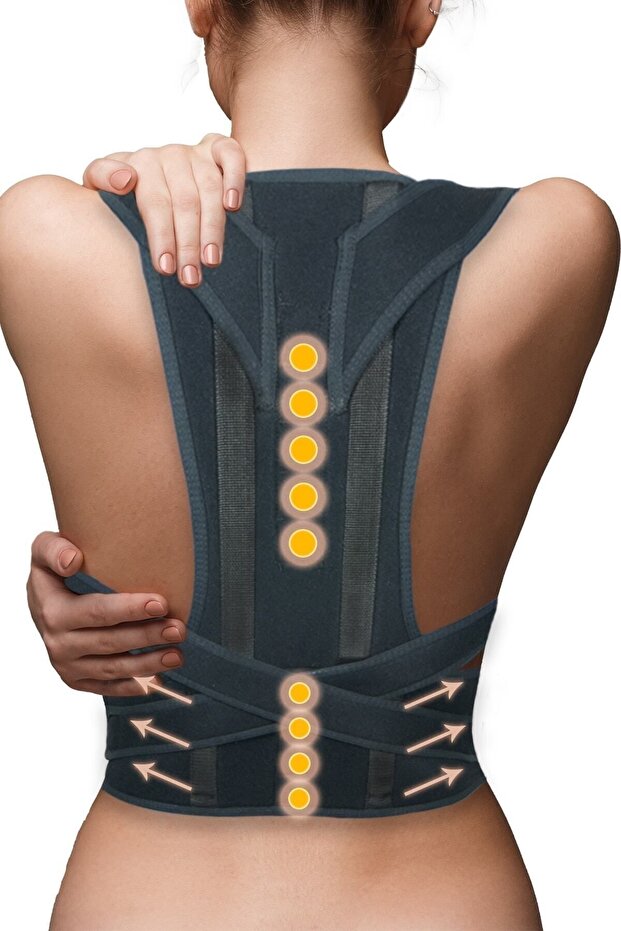 Upright Posture Corset Women Men Orthopedic Back Corset for Standing Anti-Hunchback Waist Black