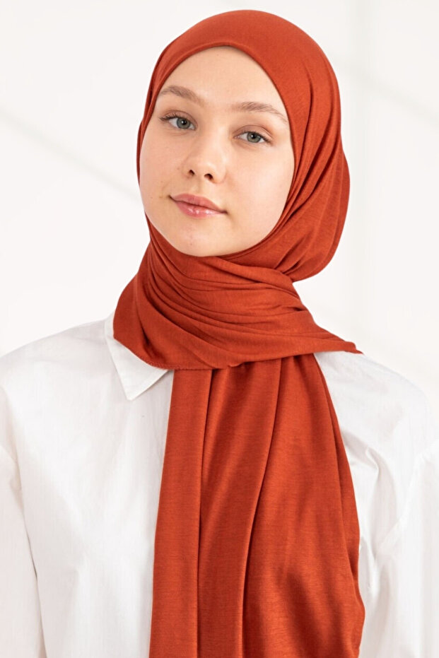 Combed Cotton Shawl Jersey Shawl - Tile (TABA)