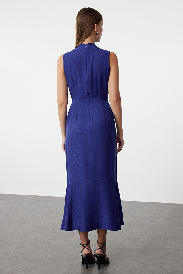 Saks Jakarlı A Kesim Maxi Dokuma Elbise TWOSS24EL00989 - 5