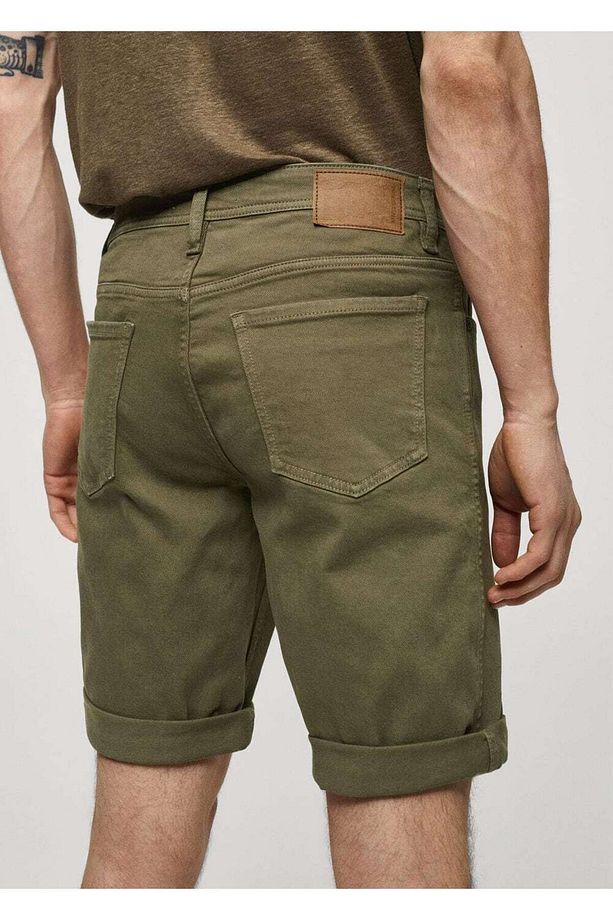 Slim fit kot bermuda şort - 8