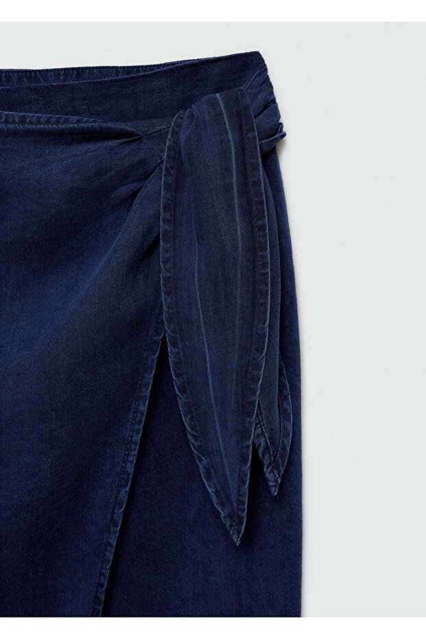 Lyocell Bağ Detaylı Etek - 7