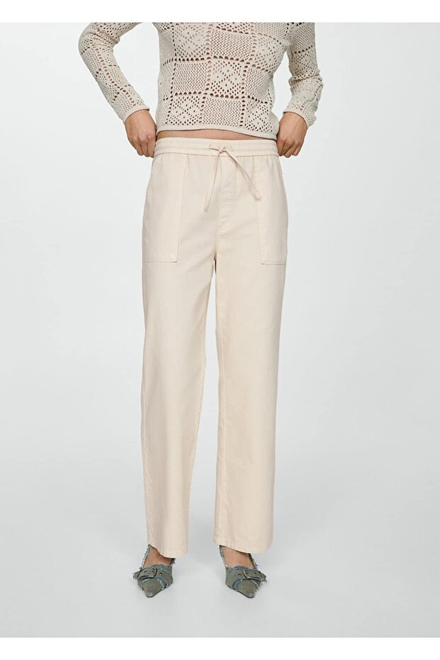 Beli Elastik Düz Jean - 1