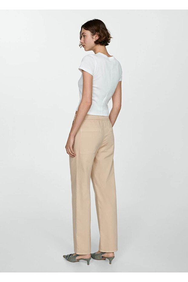 Beli Elastik Düz Jean - 4