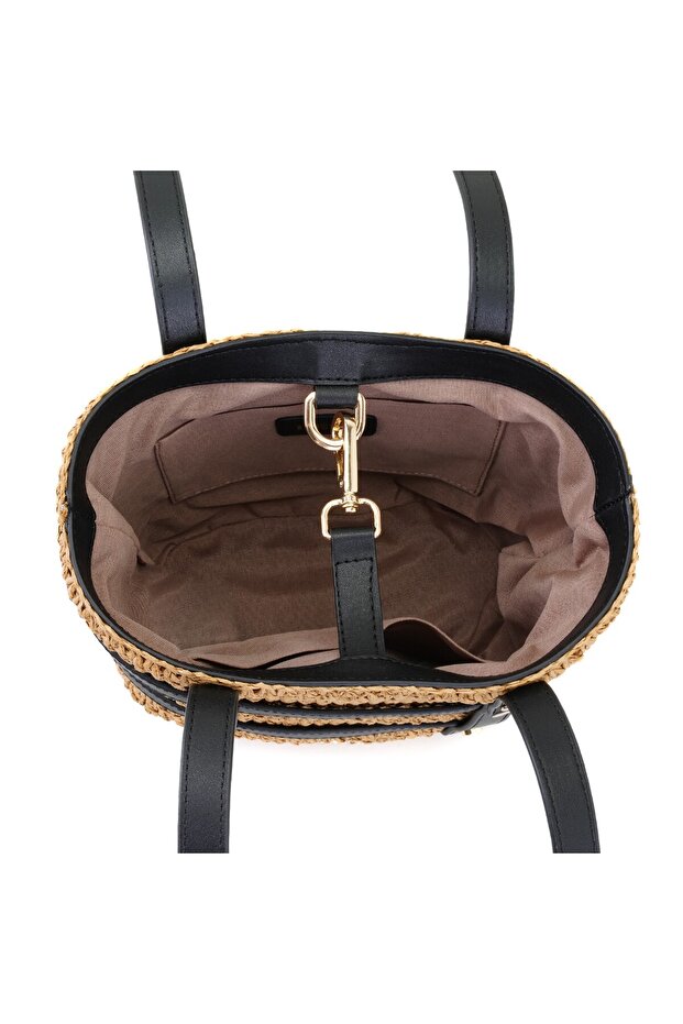 Kenyon Black Women's Straw Shoulder Bag - 5