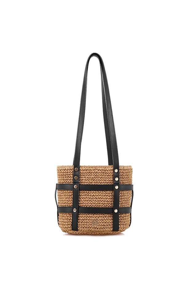 Kenyon Black Women's Straw Shoulder Bag - 2
