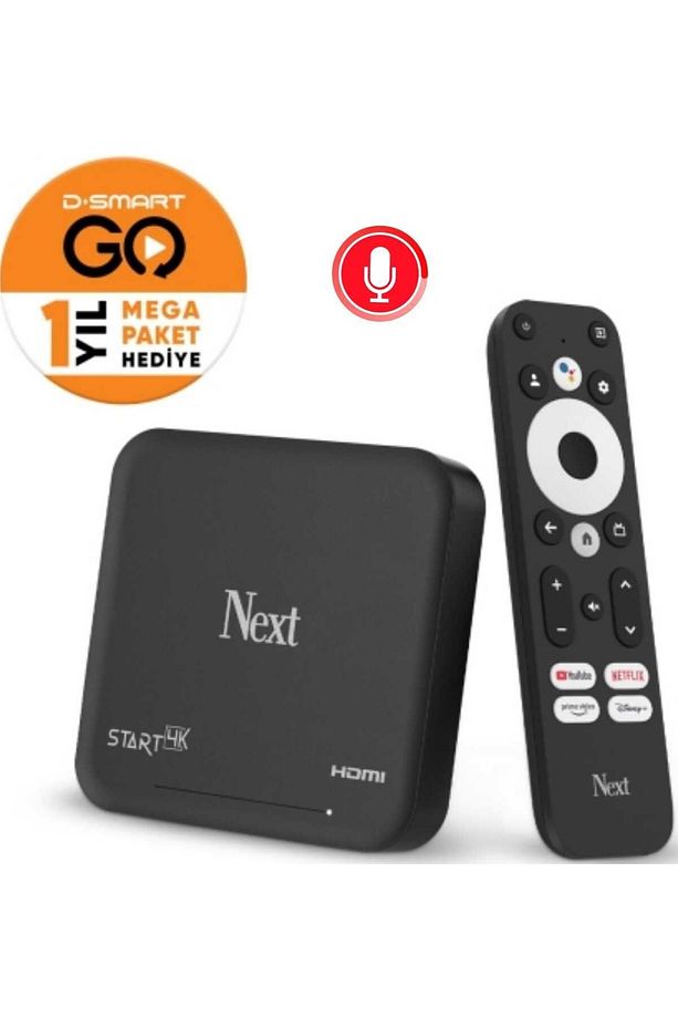 Start 4K Android TV Box (D-Smart Go 1 Yıl Mega Paket Hediye) SES KOMUTLU KUMANDA - 1
