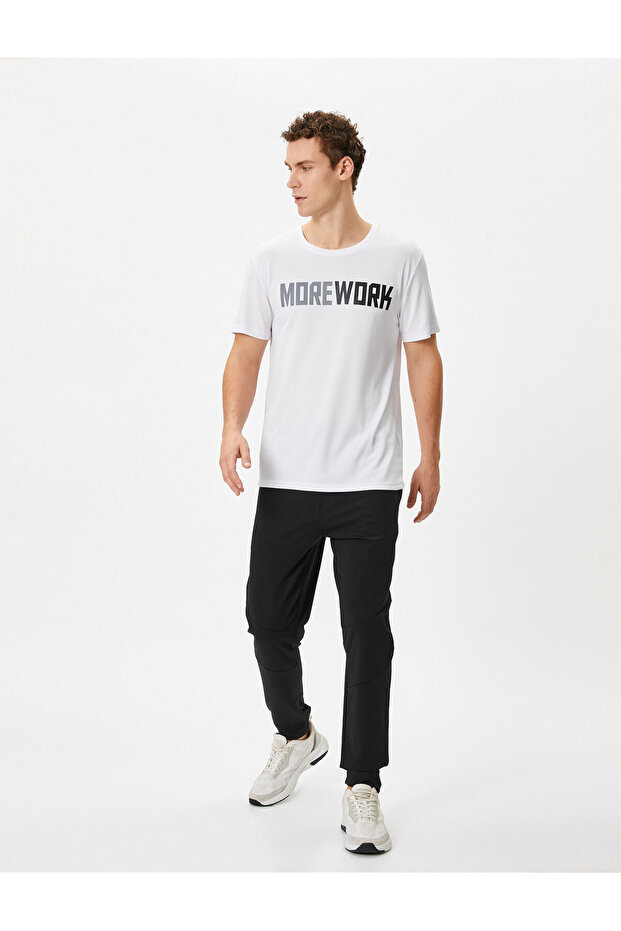Jogger Sweatpants with Stitching Detail, Lace at Waist and Pocket