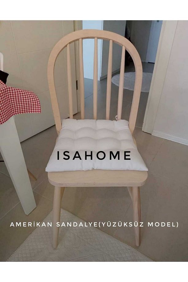 Amerikan Sandalye Ham Ahşap Yüzüksüz Model 2 Adet - 2