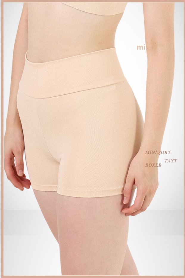 Women's Mini Shorts Boxers Skin Color High Waist Firming Fit Look 11080