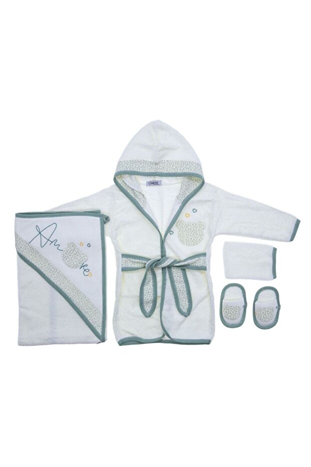 Antibacterial Towel and Bathrobe Set with Teddy Bear