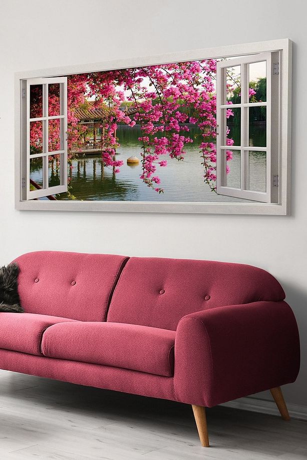 Sahile Açılan Pencere Kanvas-canvas Tablo - 1