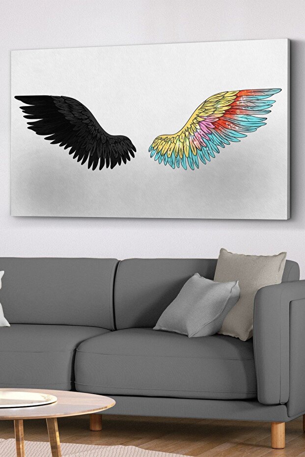 Sadness and Happiness Angel Wing Canvas - Canvas Painting