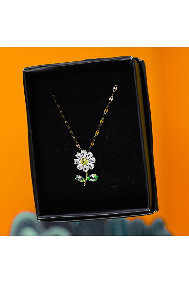 Papatya Model Gold Kolye - 2