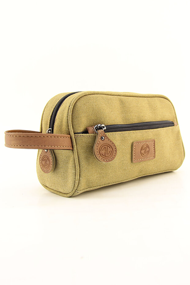 Men's Camel Canvas Waterproof Personal Care Daily Shaving Bag