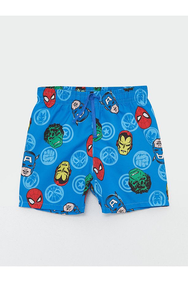 LCW Beli Lastikli Spiderman Baskılı Erkek Bebek Deniz Şortu - 1