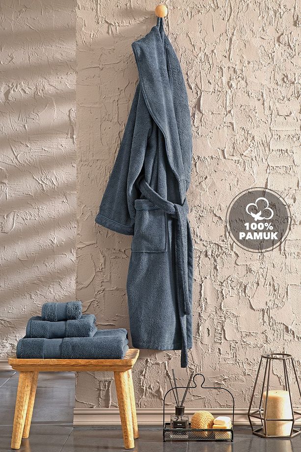 Essentials Bornoz - Navy - 2
