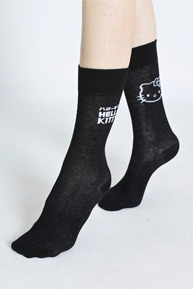 ROZ-87/3 Patterned Licensed Black Socks - 1