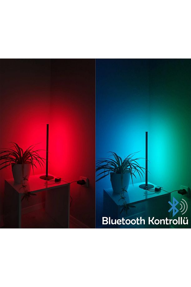 RGB Lambader Bluetooth Mobil Kontrollü Dekoratif Masaüstü Yatak Başı LED Lambader Aydınlatması 50CM - 1