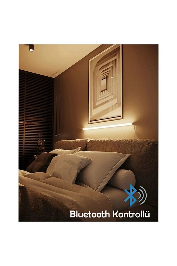RGB Lambader Bluetooth Mobil Kontrollü Dekoratif Yatay Lambader Aydınlatması Duvar İçin (Yapışkanlı) - 1