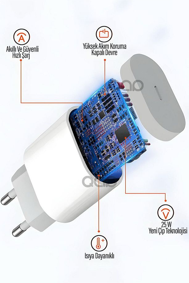 25w Usb-c Hızlı Şarj Adaptörü Iphone 11-12-13 Iphone 14 Iphone Set Adaptör Lightning Kablo - 4