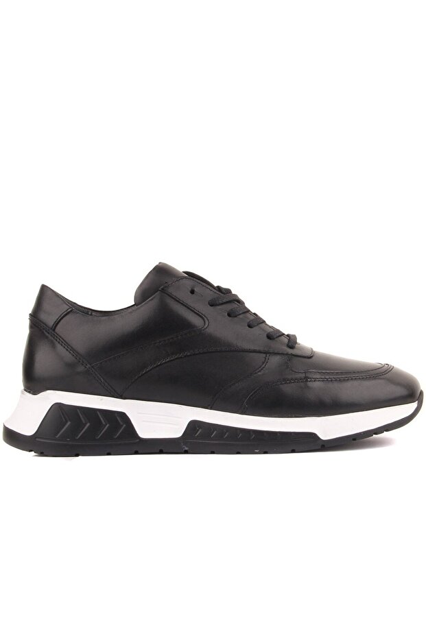 - Black Leather Lace-Up Men's Casual Shoes 101-7074-H1194