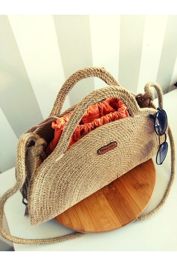 Handmade Straw Strap Bag, Handbag, Natural Bag, Jute Bag