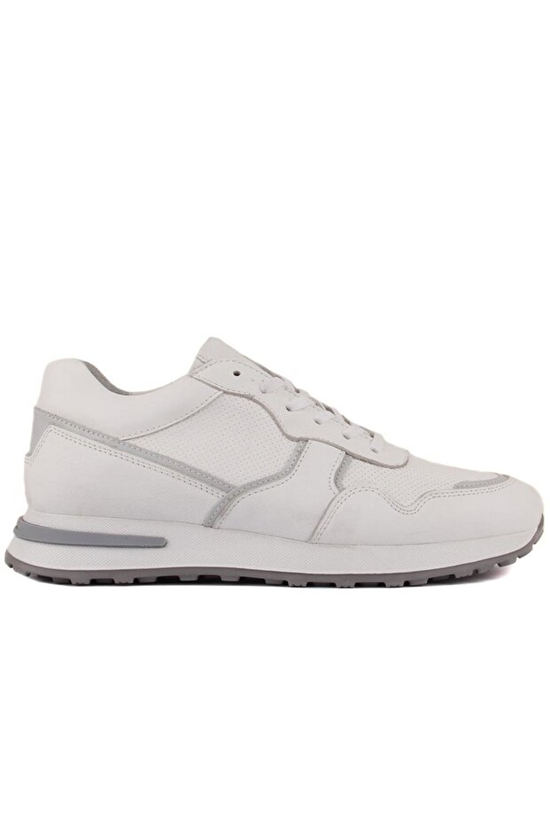 - White Leather Lace-Up Men's Casual Shoes 101-9000-H1255
