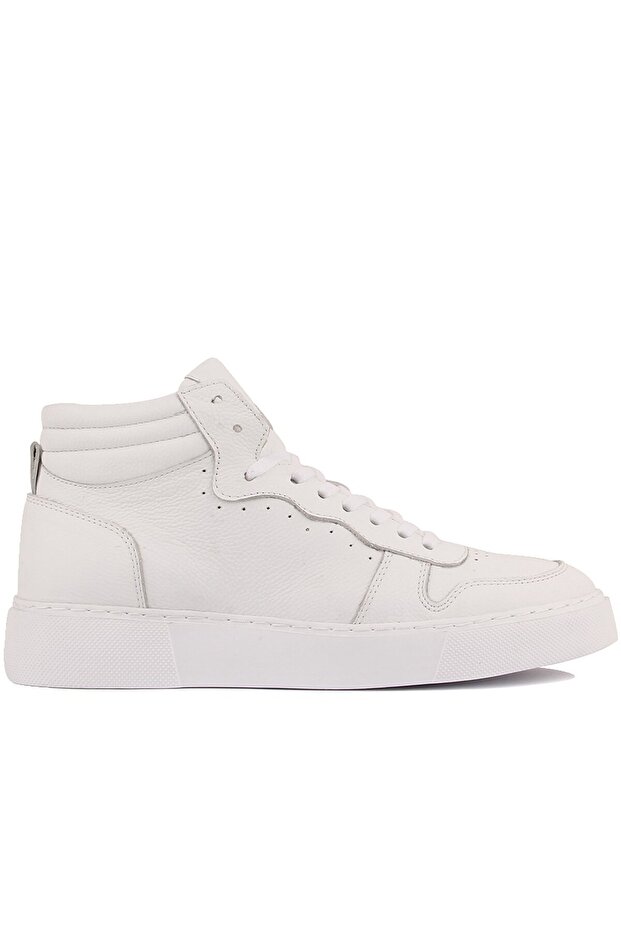 - Beyaz Deri Bağcıklı Unisex Bot 102-8015-HE1065 - 4