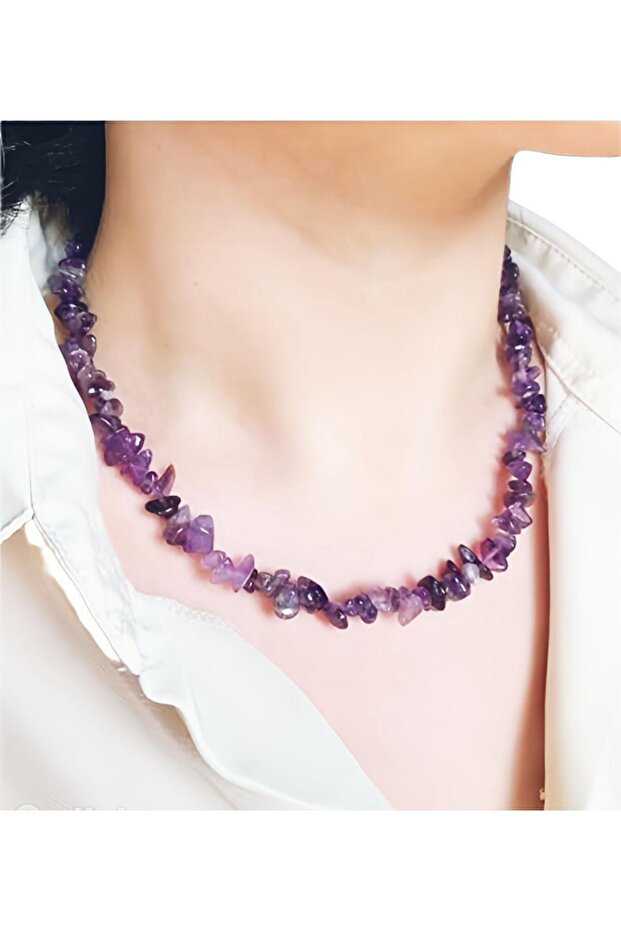Amethyst Broken Natural Stone Necklace&bracelet