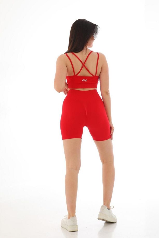 Seamless Kırmızı Şort Takım - 5